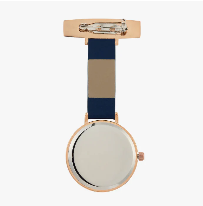 Annie Apple Meraki Mother of Pearl/Rose Gold/Navy Leather Fob Watch - Image 4