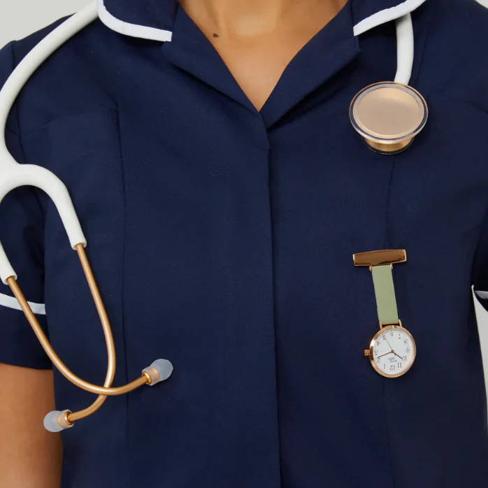 Annie Apple Nurses Fob Watch - Meraki - Gold & Sage - Leather - 35mm - Image 6