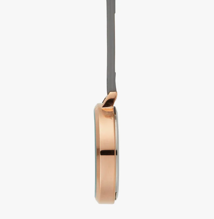 Annie Apple Nurses Fob Watch - Meraki - Grey/Rose Gold/Grey - Leather - 35mm - Image 4