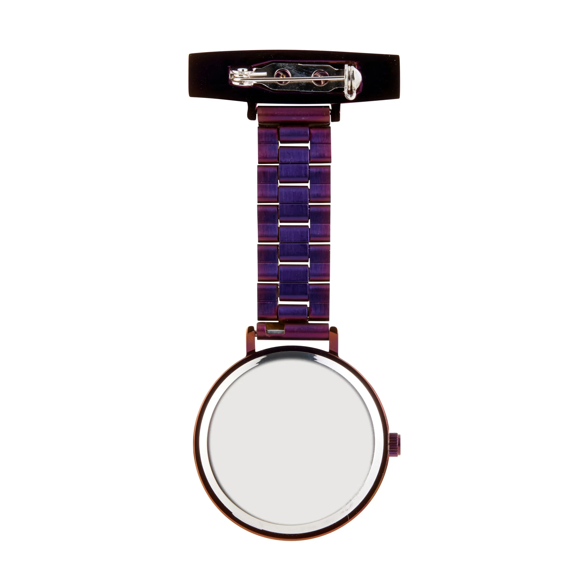 Annie Apple Nurses Fob Watch - Meraki - Silver/Purple - Link - 35mm - Image 4