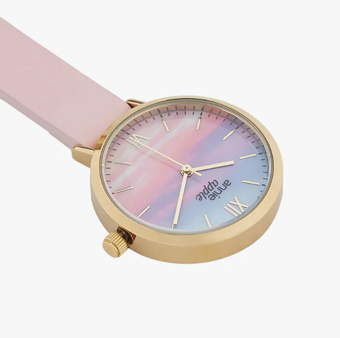 Annie Apple Nurses Fob Watch - Meraki - Sunset Gold - Blush Leather- 35mm - Image 3