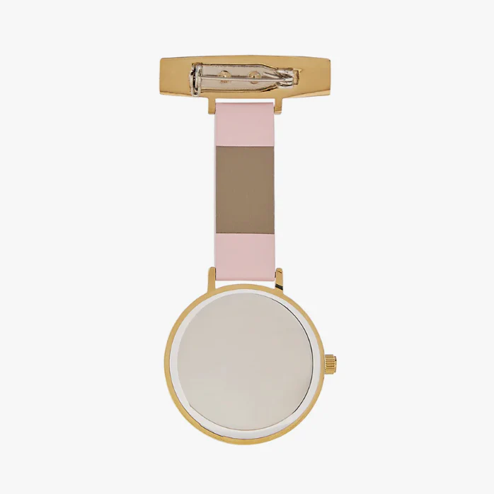 Annie Apple Nurses Fob Watch - Meraki - Sunset Gold - Blush Leather- 35mm - Image 5