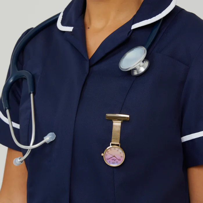 Annie Apple Nurses Fob Watch - Meraki - Sunset Gold - Mesh - 35mm - Image 7