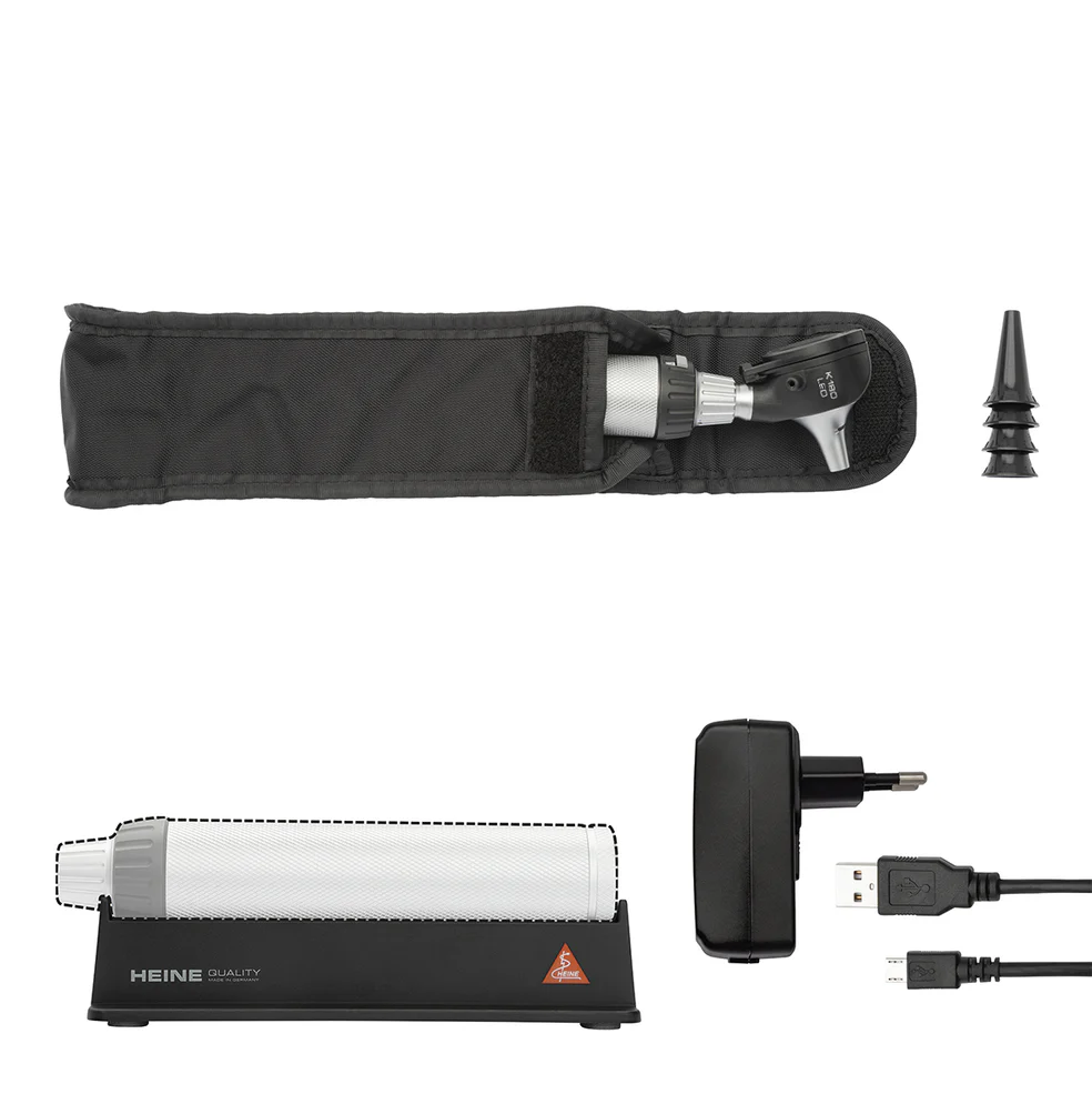 HEINE K180 LED F.O. Otoscope with USB Rechargeable Handle - Image 4