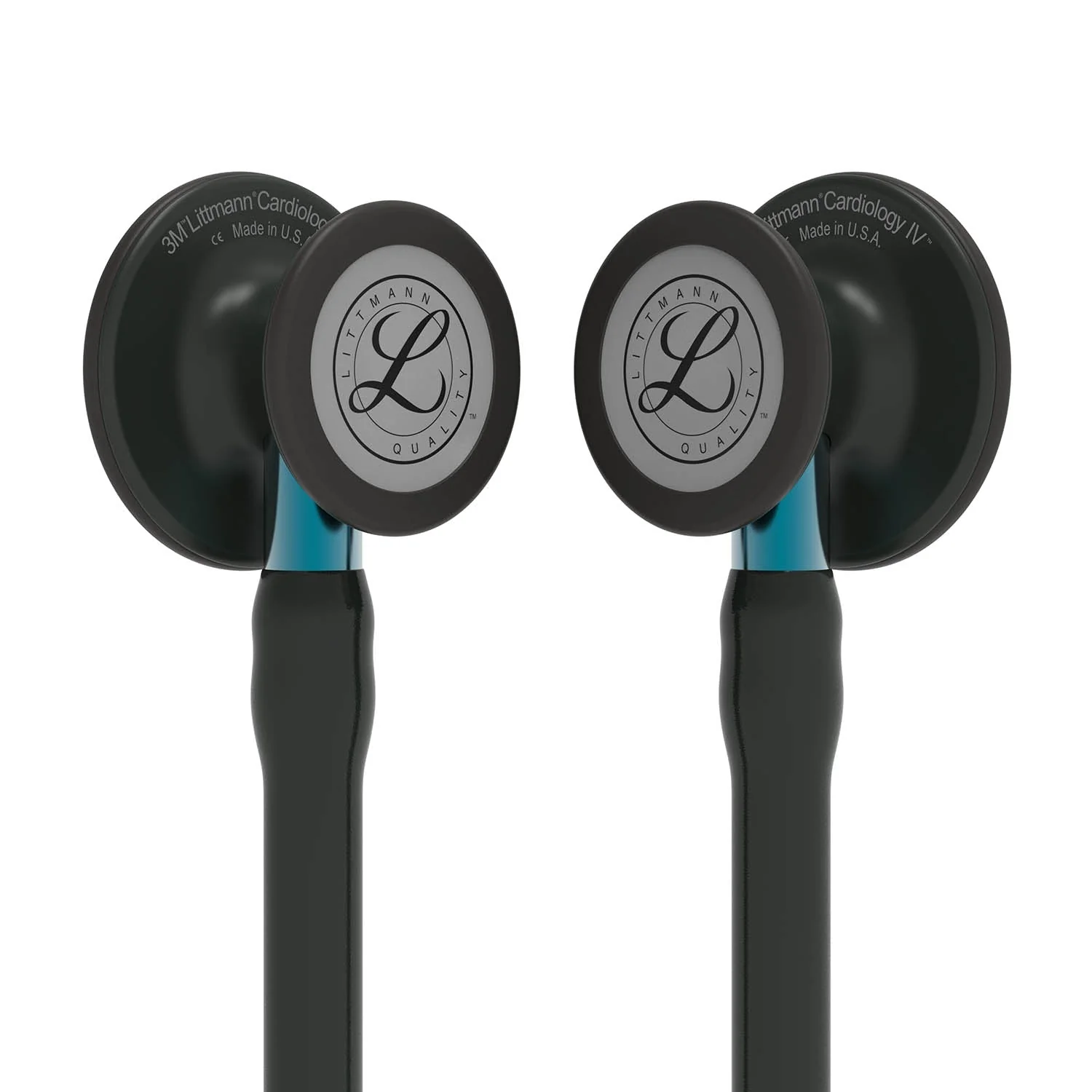 Littmann Cardiology IV Diagnostic Stethoscope: Black & Black - Blue Stem 6201 - Image 3
