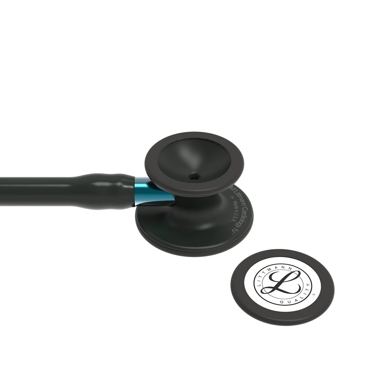 Littmann Cardiology IV Diagnostic Stethoscope: Black & Black - Blue Stem 6201 - Image 4