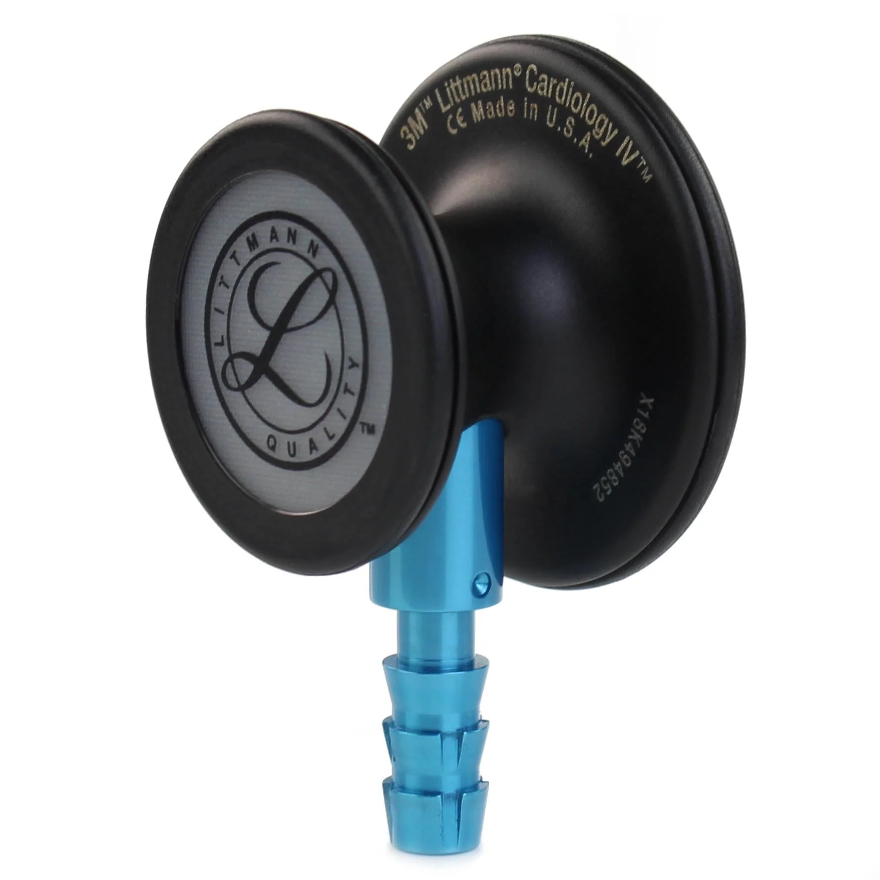 Littmann Cardiology IV Diagnostic Stethoscope: Black & Black - Blue Stem 6201 - Image 8