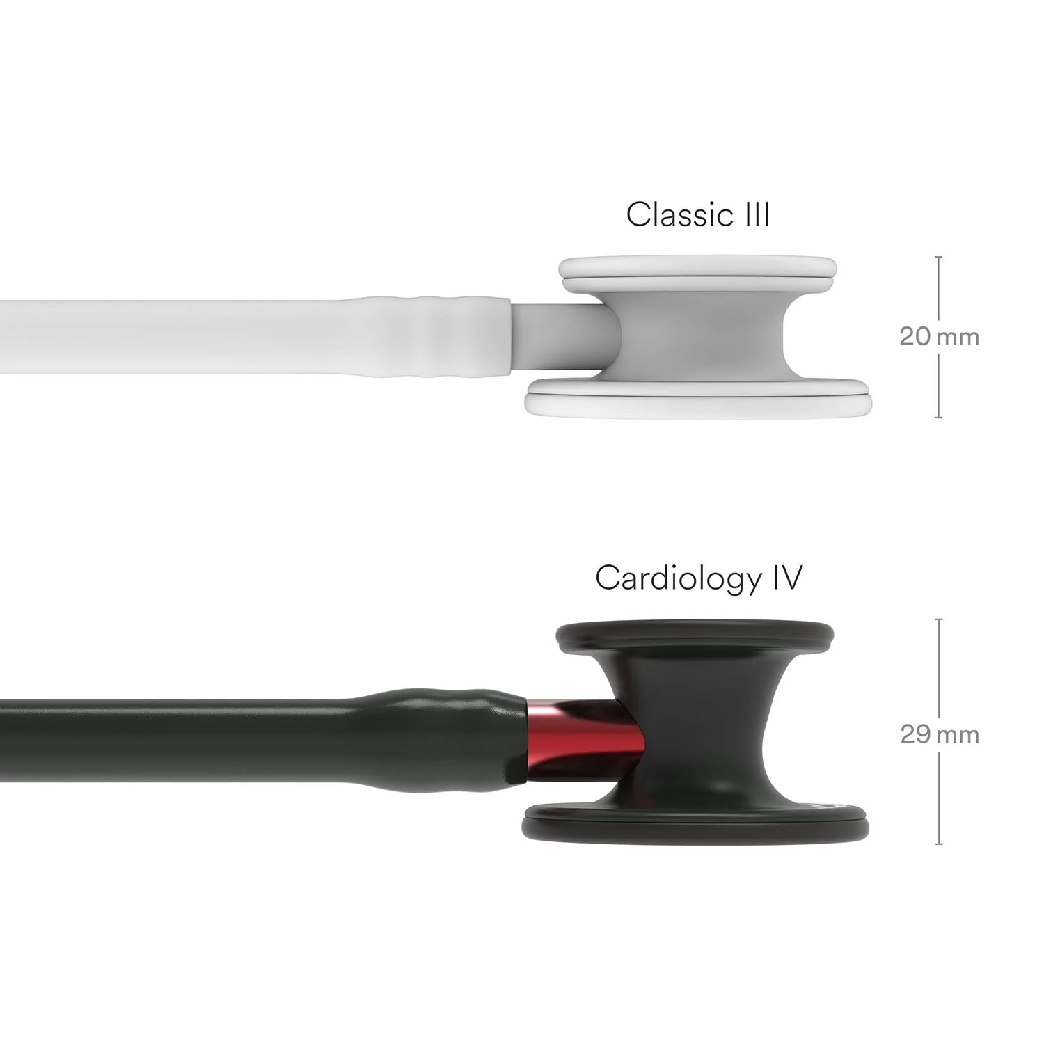 Littmann Cardiology IV Diagnostic Stethoscope: Black & Black - Red Stem 6200 - Image 4