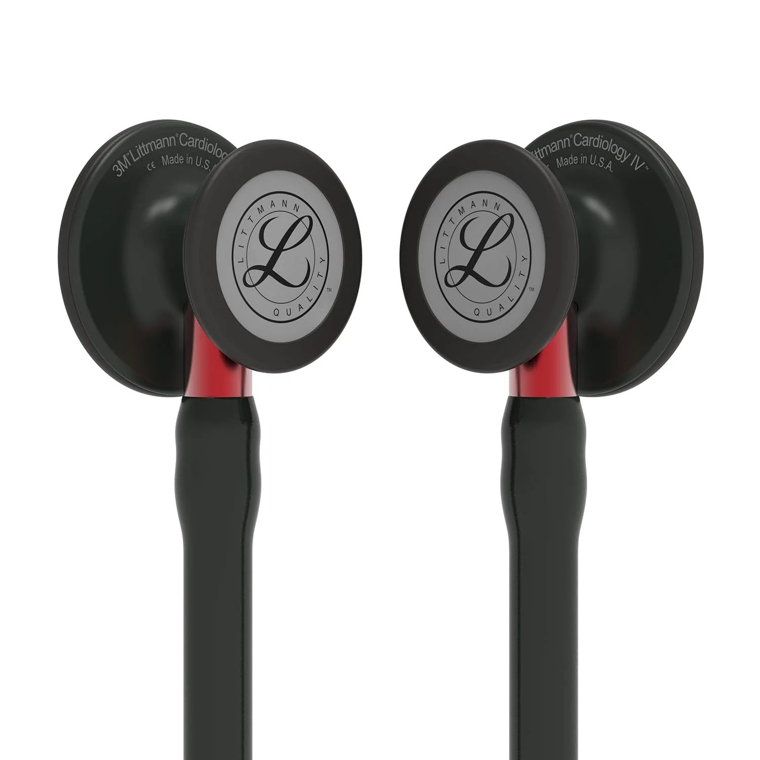 Littmann Cardiology IV Diagnostic Stethoscope: Black & Black - Red Stem 6200 - Image 7