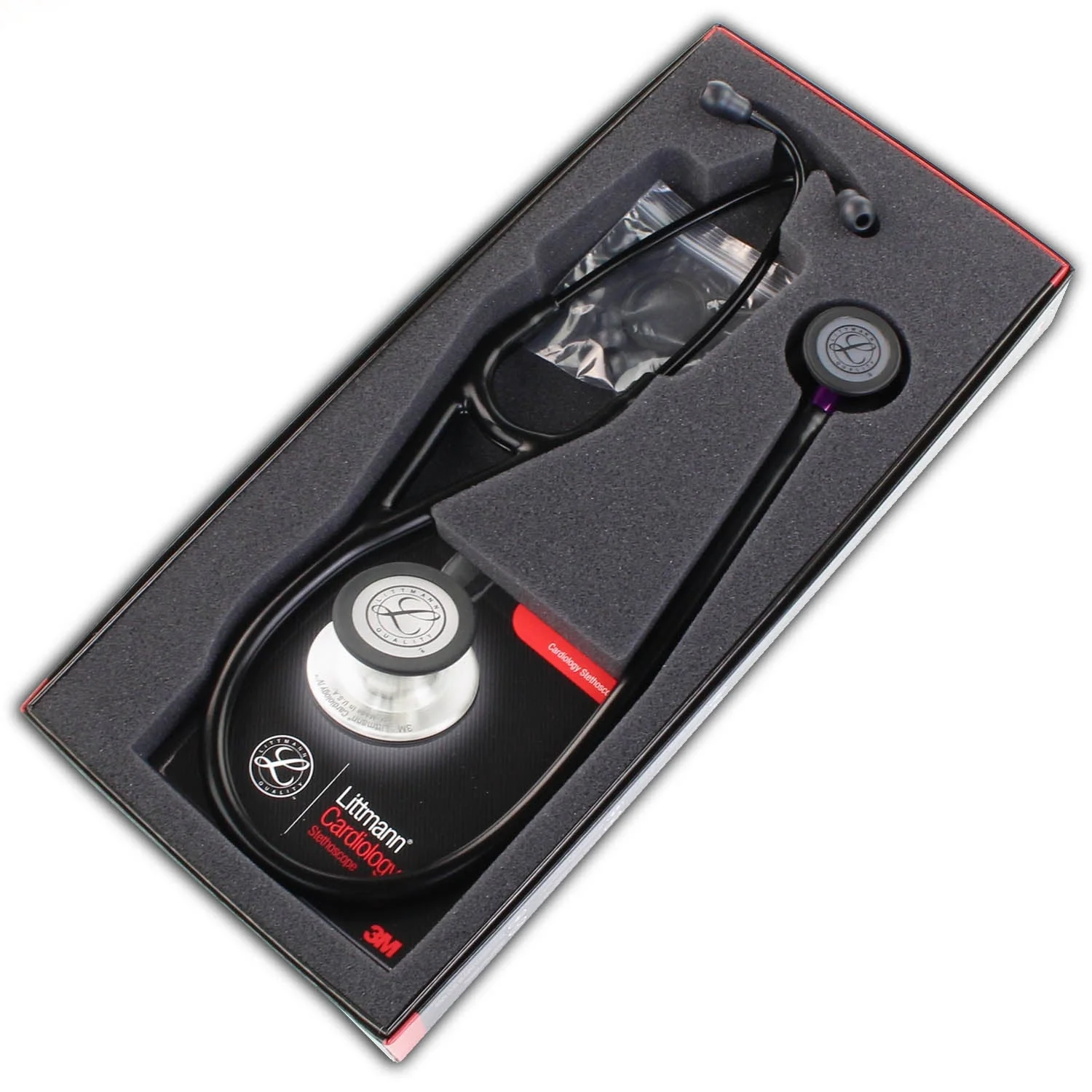 Littmann Cardiology IV Diagnostic Stethoscope: Black & Black - Violet Stem 6203 - Image 10