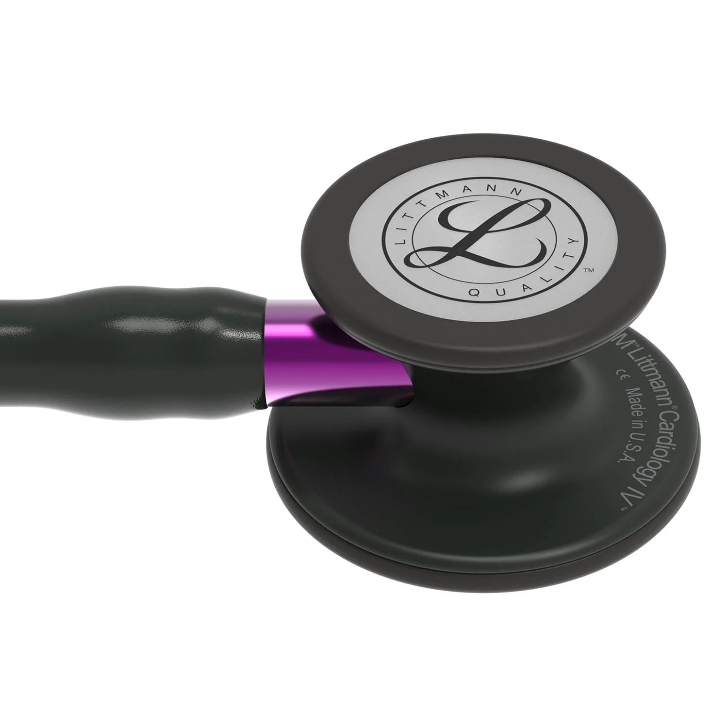 Littmann Cardiology IV Diagnostic Stethoscope: Black & Black - Violet Stem 6203 - Image 4