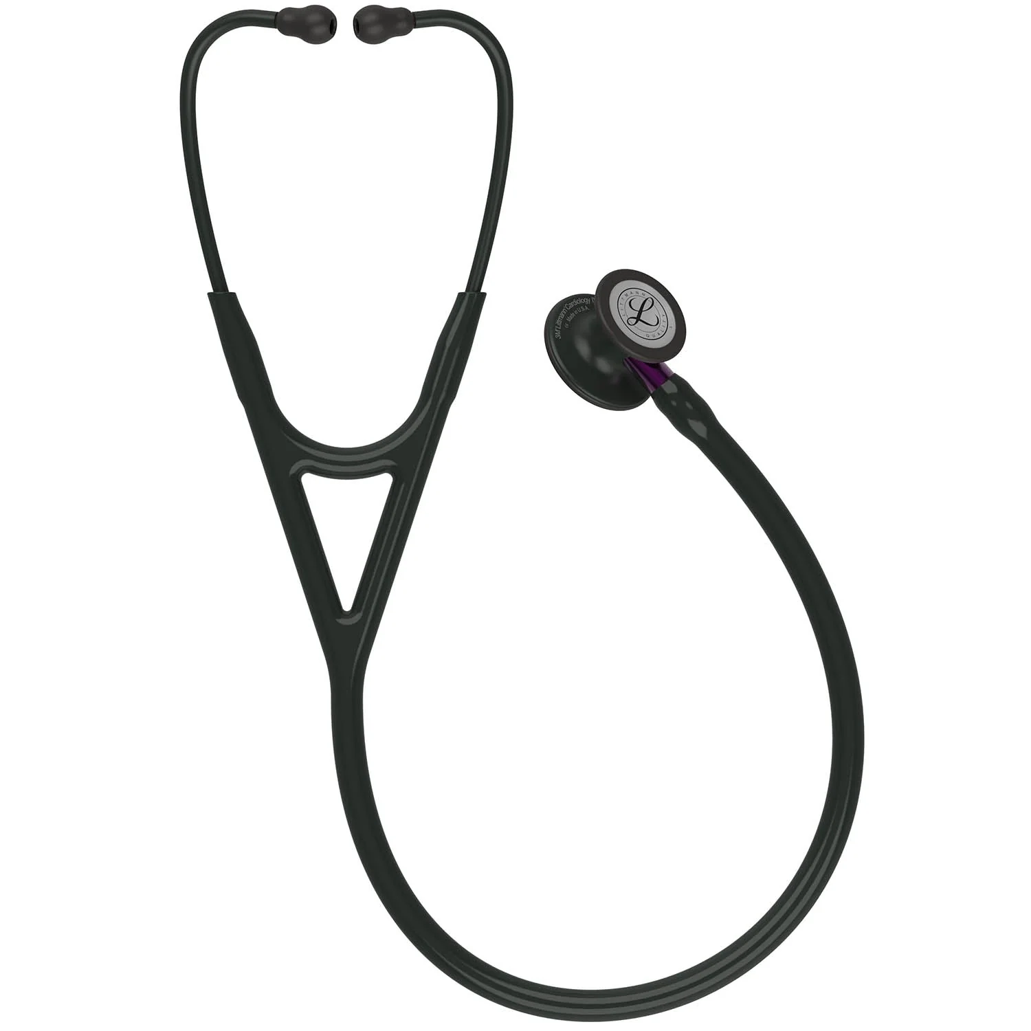 Littmann Cardiology IV Diagnostic Stethoscope: Black & Black - Violet Stem 6203 - Image 6
