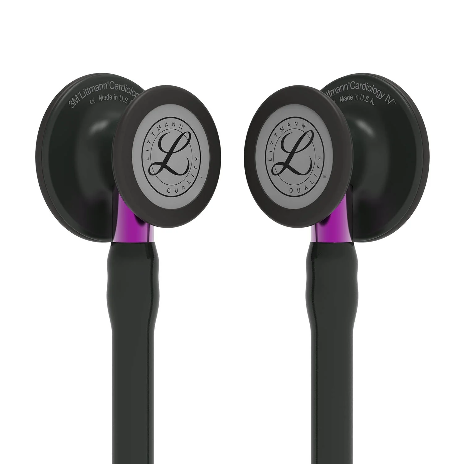 Littmann Cardiology IV Diagnostic Stethoscope: Black & Black - Violet Stem 6203 - Image 8