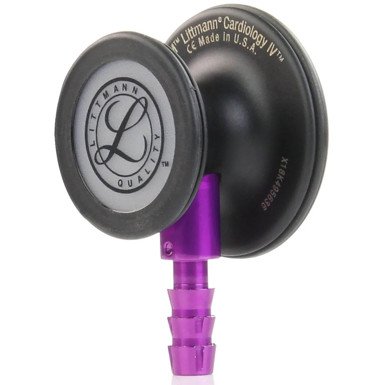Littmann Cardiology IV Diagnostic Stethoscope: Black & Black - Violet Stem 6203 - Image 9