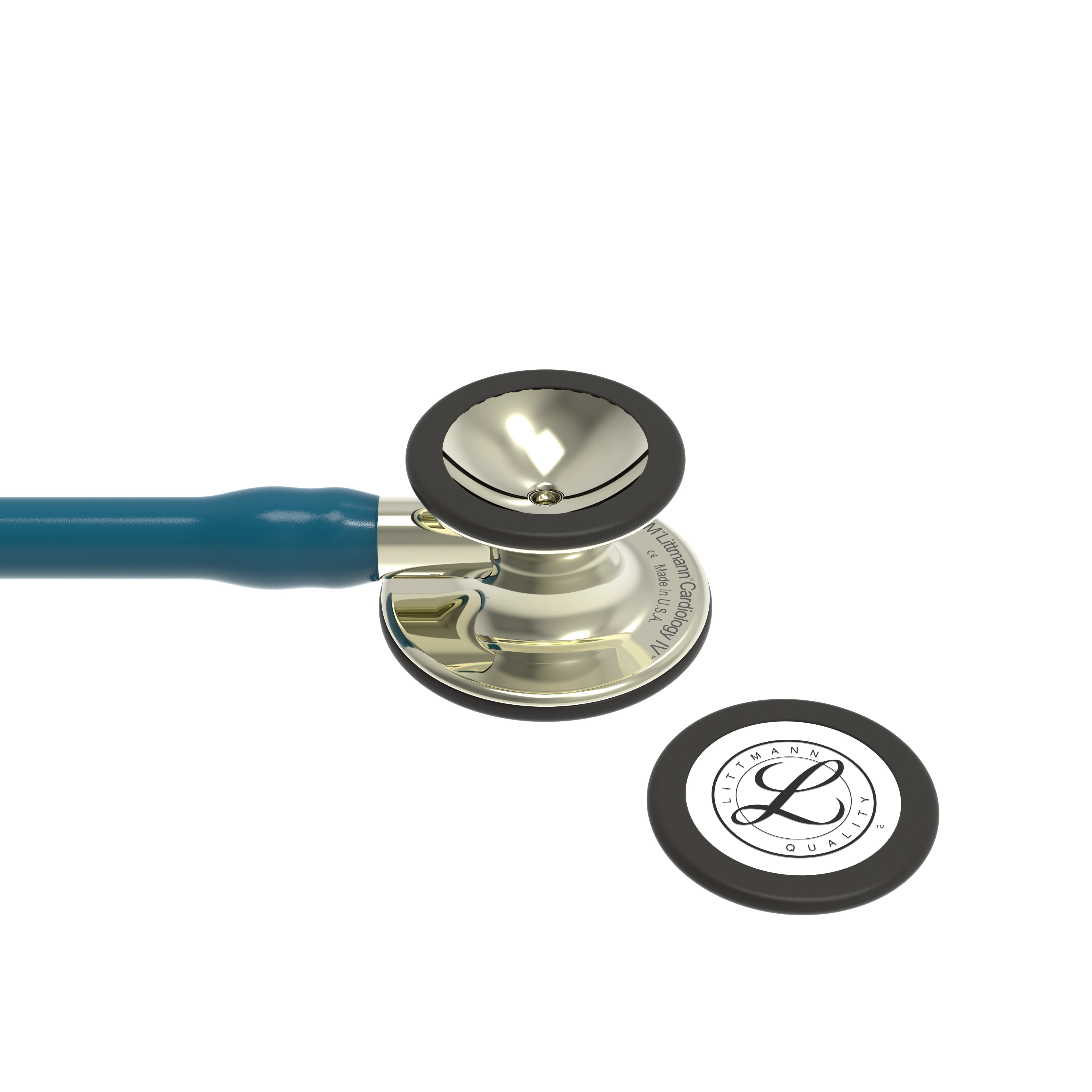 Littmann Cardiology IV Diagnostic Stethoscope: Champagne & Caribbean Blue 6190 - OVER ENGRAVED - Image 9
