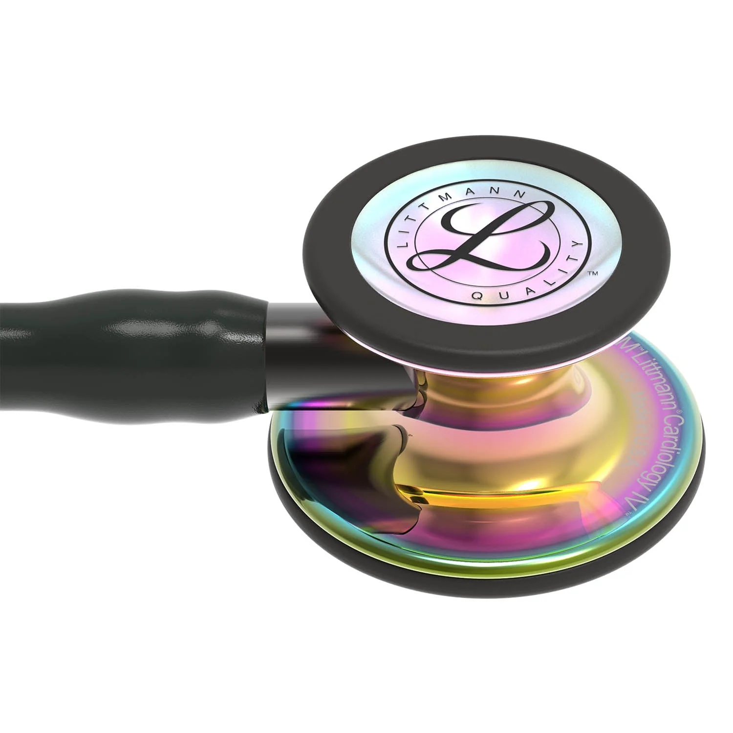 Littmann Cardiology IV Diagnostic Stethoscope: High Polish Rainbow & Black - Smoke Stem 6240 - OVER ENGRVED - Image 5