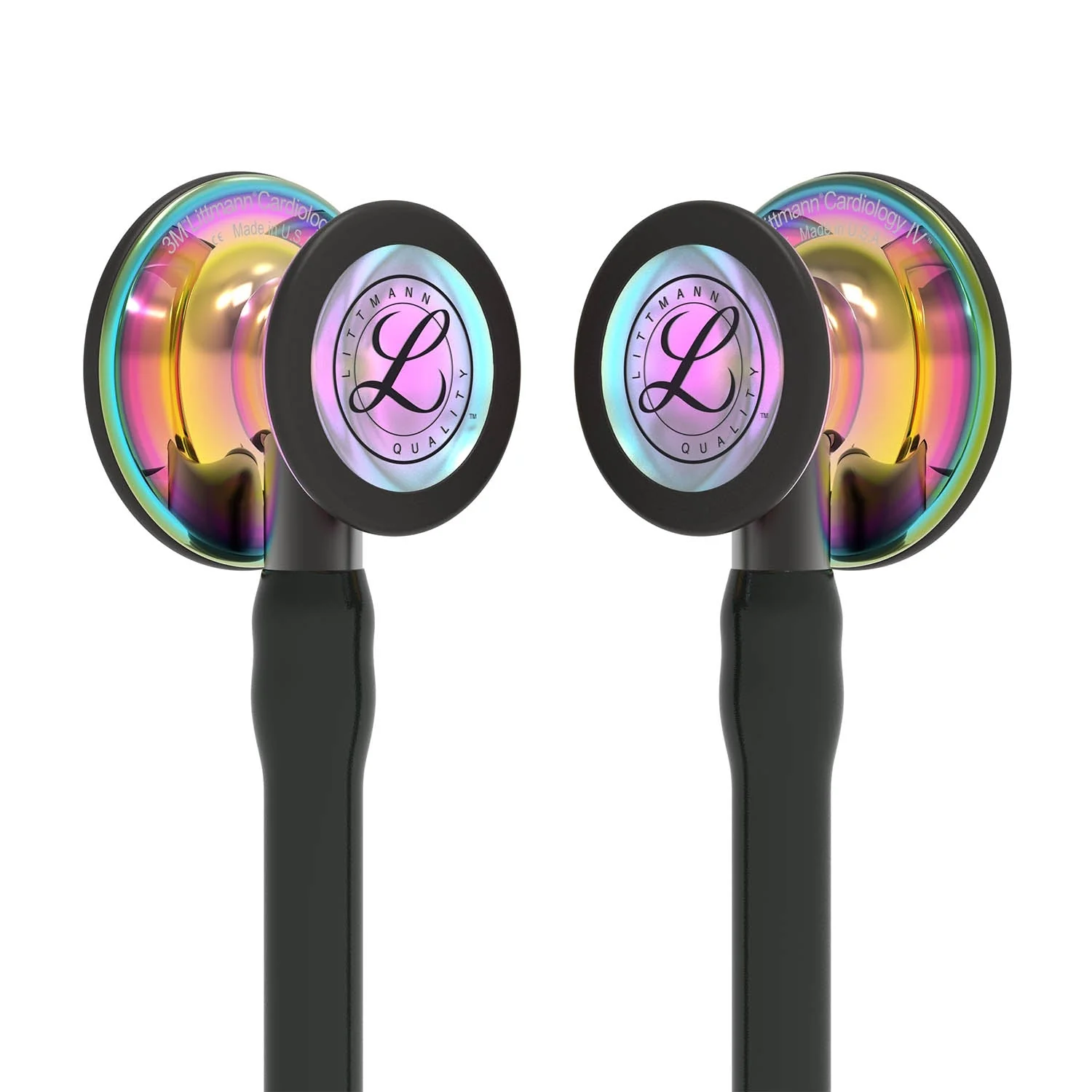 Littmann Cardiology IV Diagnostic Stethoscope: High Polish Rainbow & Black - Smoke Stem 6240 - OVER ENGRVED - Image 7