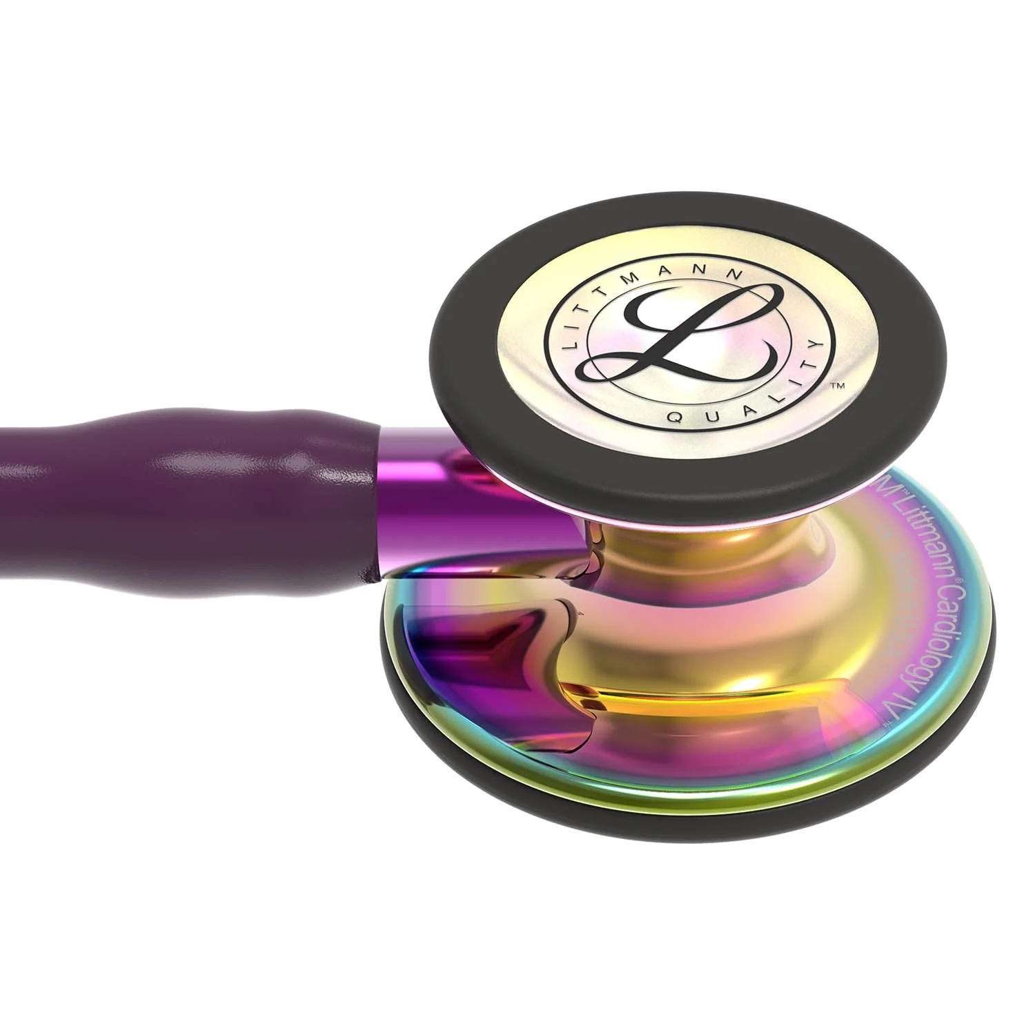 Littmann Cardiology IV Diagnostic Stethoscope: High Polish Rainbow & Plum - Violet Stem 6239 - Image 3