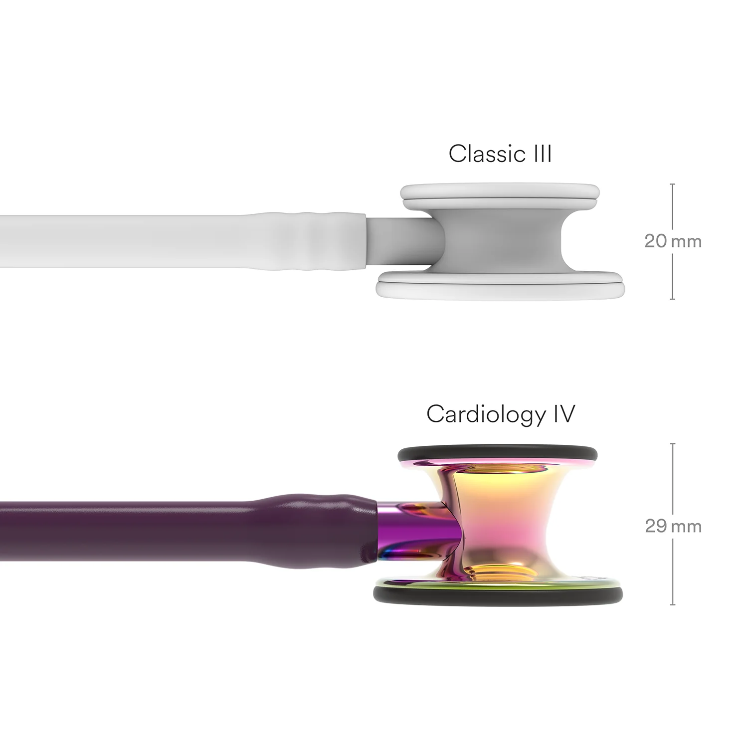 Littmann Cardiology IV Diagnostic Stethoscope: High Polish Rainbow & Plum - Violet Stem 6239 - Image 4