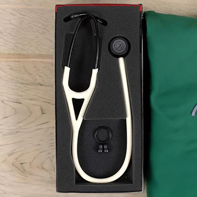 Littmann Cardiology IV Diagnostic Stethoscope: Satin Alabaster 6186C - OVER ENGRAVED - Image 11