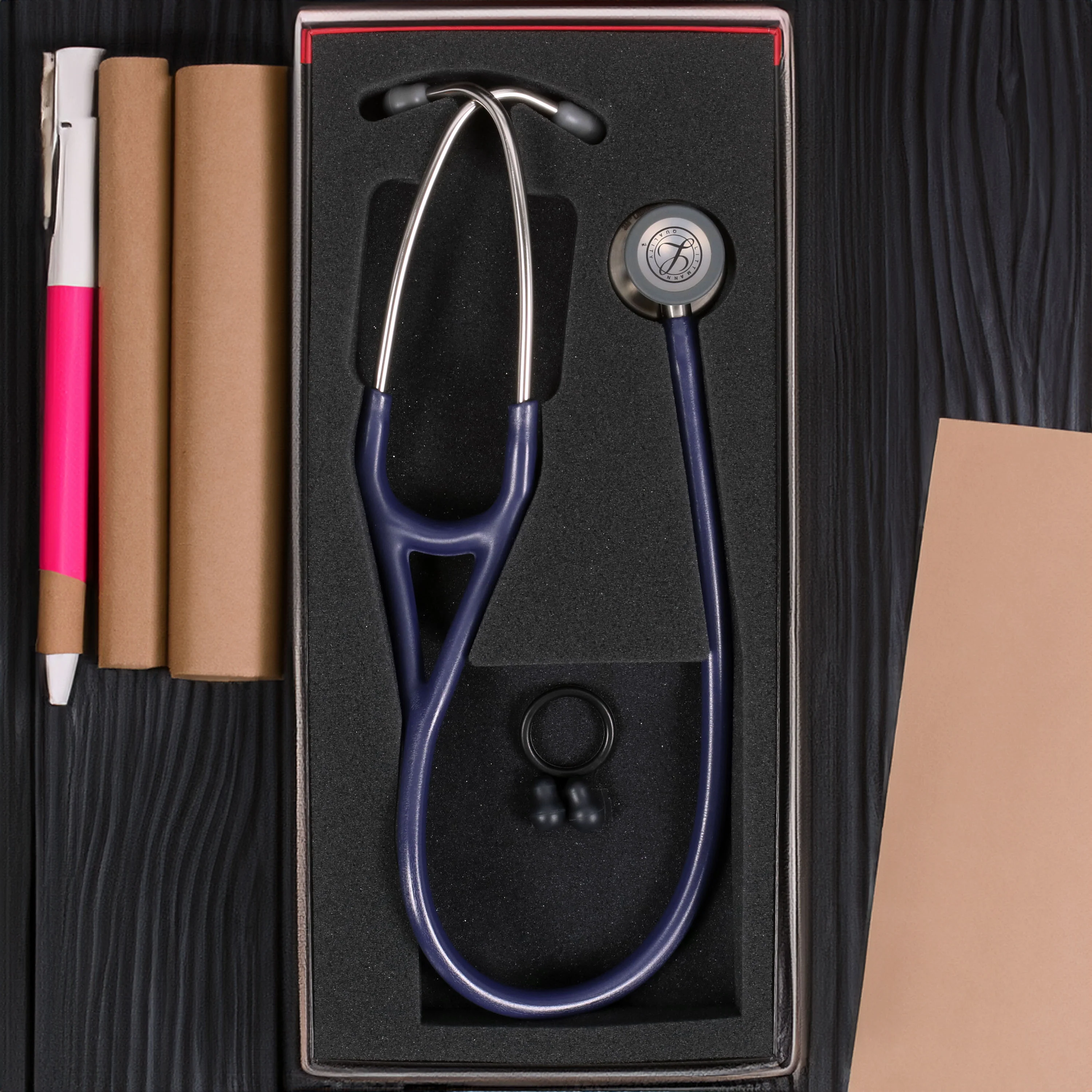Littmann Cardiology IV Diagnostic Stethoscope: Satin Midnight Blue 6187C - OVER ENGRAVED - Image 6