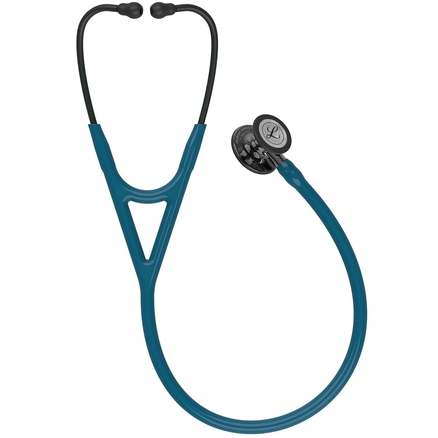 Littmann Cardiology IV Diagnostic Stethoscope: Smoke & Caribbean Blue - Mirror Stem 6234 - Image 2