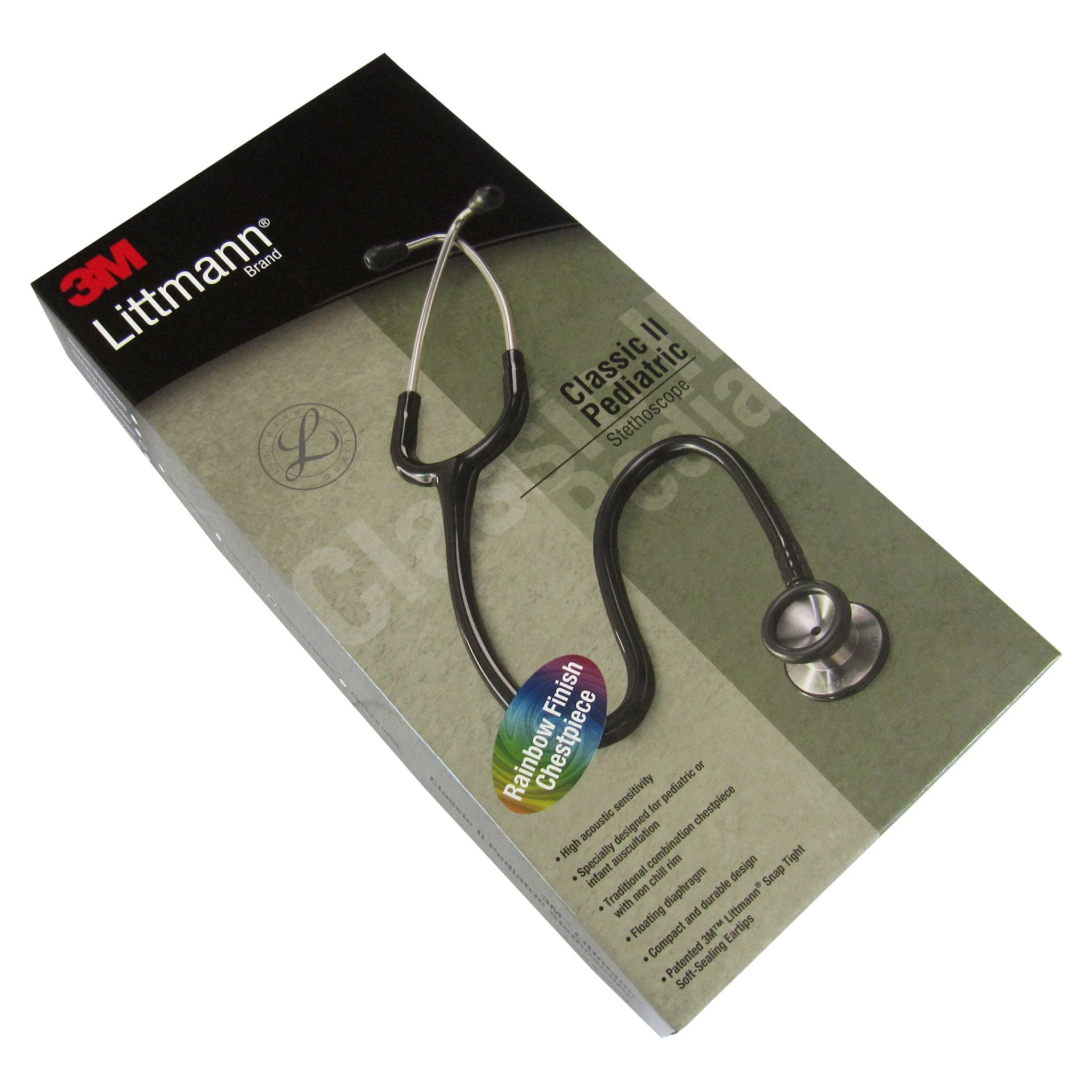 Littmann Classic II Paediatric Stethoscope: Caribbean Blue Rainbow 2153 - OVER ENGRAVED - Image 4