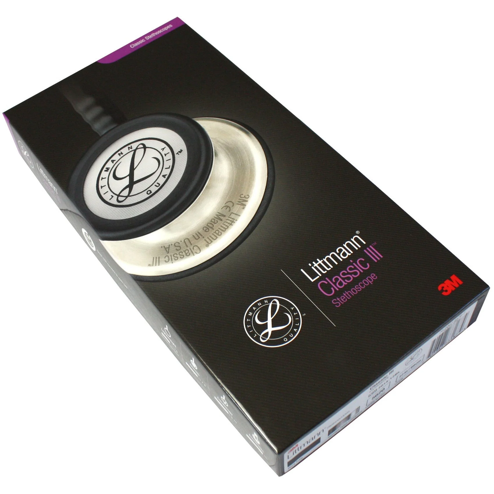 Littmann Classic III Monitoring Stethoscope: Black and Smoke 5811 - Image 5