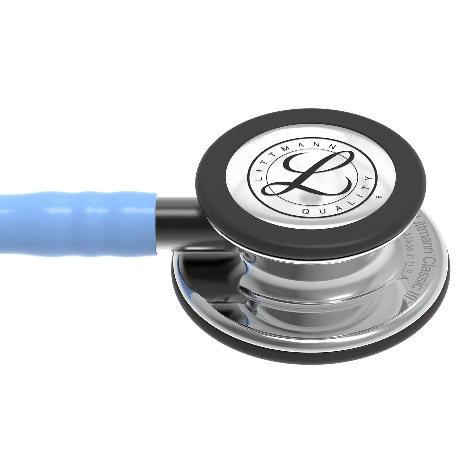 Littmann Classic III Monitoring Stethoscope: Mirror & Ceil Blue - Smoke Stem 5959 - OVER ENGRAVED - Image 6
