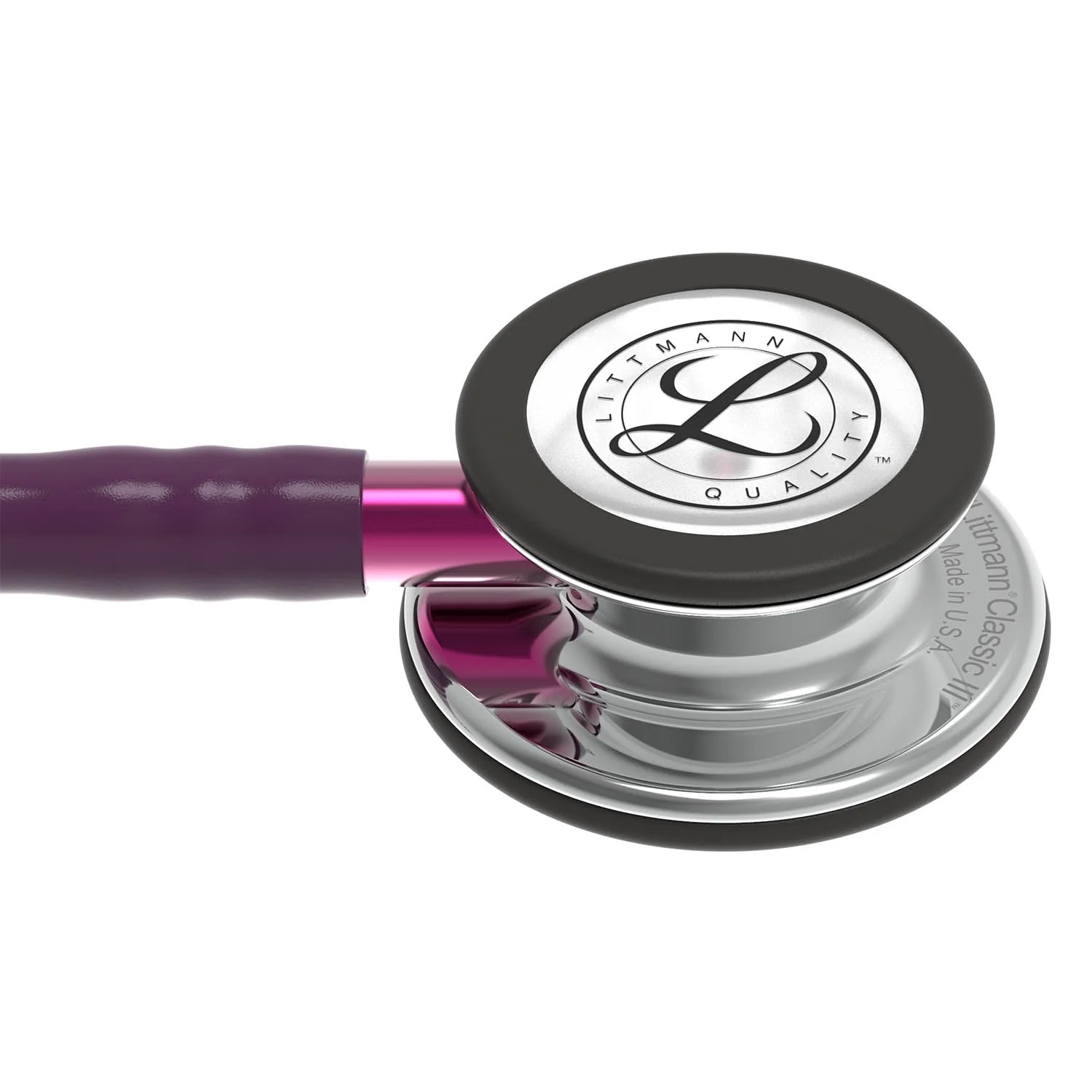 Littmann Classic III Monitoring Stethoscope: Mirror & Plum - Pink Stem 5960 - OVER ENGRAVED - Image 5