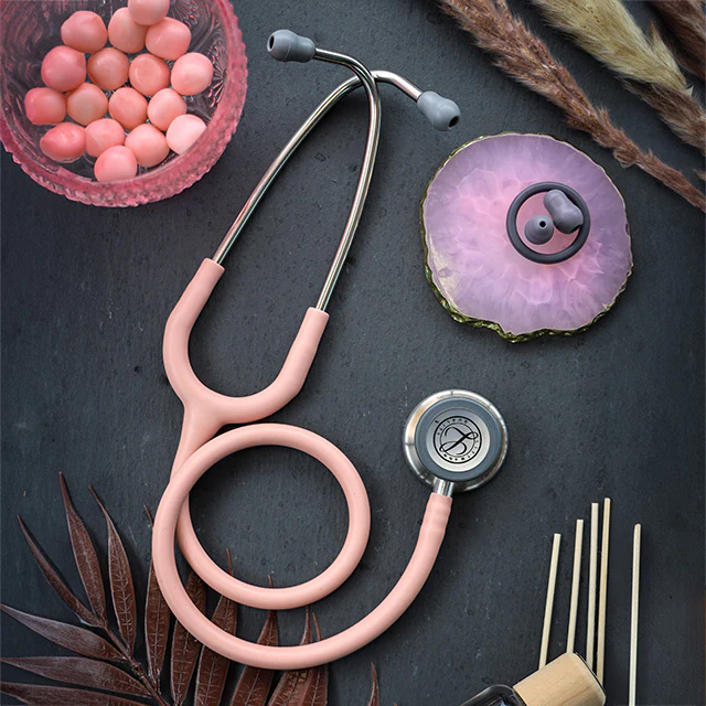 Littmann Classic III Monitoring Stethoscope: Satin Champagne Rose 5910C - OVER ENGRAVED - Image 3