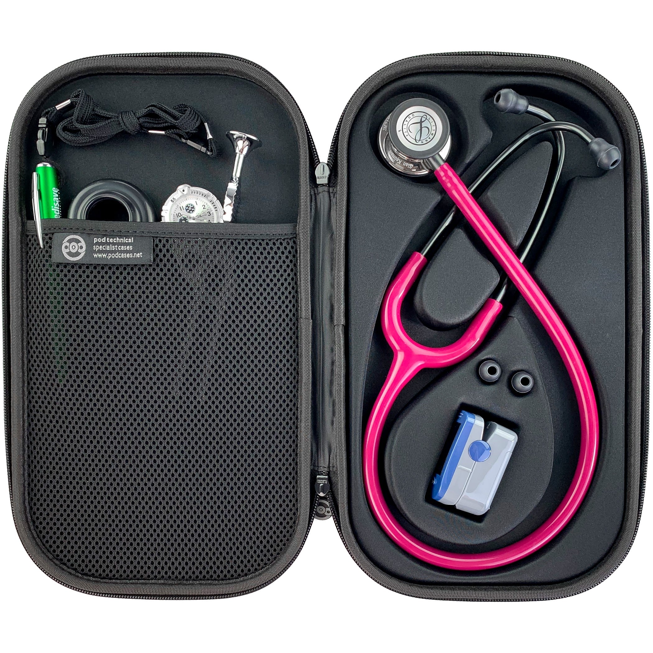 Pod Technical Cardiopod II Stethoscope Case for all Littmann Stethoscopes - Raspberry - Image 4